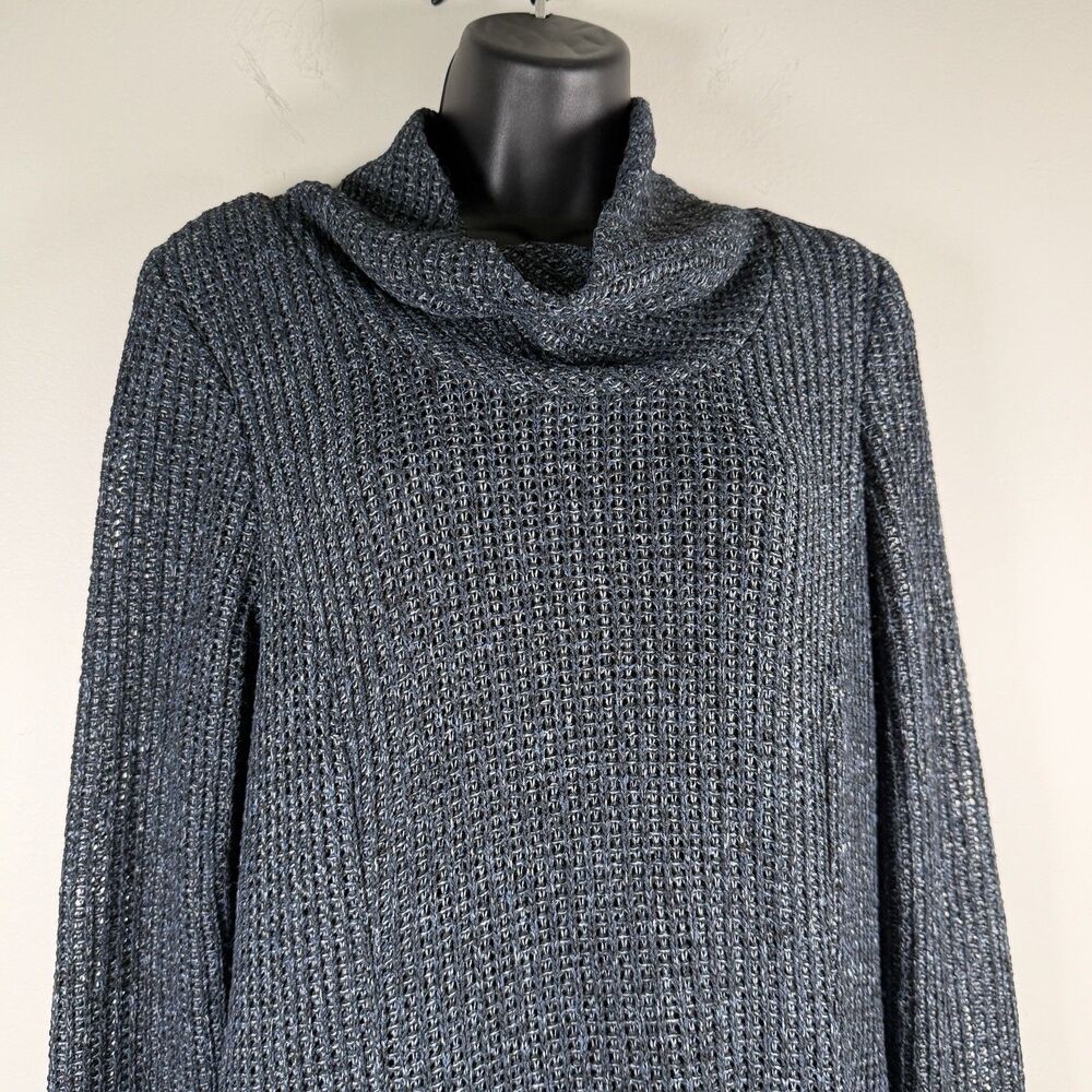 Rabbit Rabbit Rabbit Designs Dress Womens 12 Navy Blue Cowl Neck Waffle Pockets